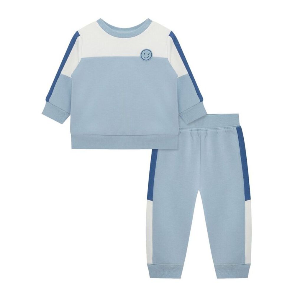 Little Me Girls 2Pc Colorblock Sweatshirt Set, Blue